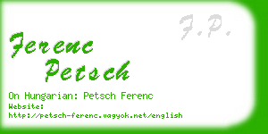 ferenc petsch business card